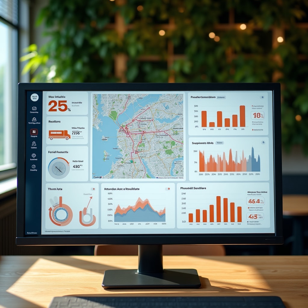 Sorydex analytics dashboard showing route visualization and delivery metrics